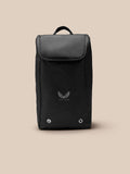 Unisex black boot bag with top flap carry handle and Castore branding on the front