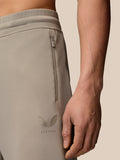 Rock Grey Flex Lifestyle Joggers close-up showing a side zip pocket and Castore logo on the left thigh