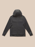 Flat lay front view of charcoal Flex Lifestyle Full Zip jacket with hood and zip pockets.