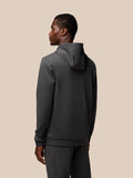 Back view of a man in charcoal Flex Lifestyle Full Zip jacket with hood and drawstrings