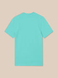 Zone Training T-Shirt in light aqua laid flat with neck tag visible.