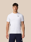 Model wearing Apex Training T-Shirt in white with crew neck and chest logo.