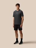 Male model wearing black Apex 6 inch shorts with Castore logo on the left leg.