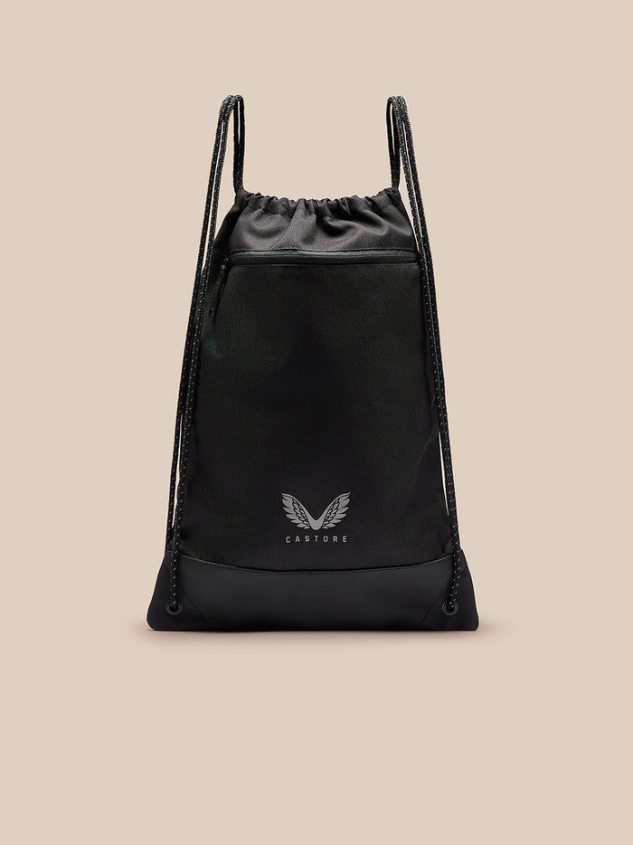 Black Active Training Gymsack with drawstring closure and Castore branding on the front