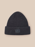 Grey ribbed Active Beanie with front Castore logo patch on beige background