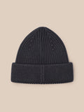 Close up of grey ribbed Active Beanie showing Castore logo patch on the cuff