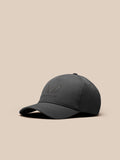 Back view of charcoal unisex core cap with adjustable strap