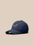 Navy Castore cap with wing logo and curved brim