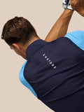 Back view of midnight navy Pinnacle Gilet with CASTORE branding along the upper back.