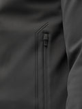 Close up of a water resistant side zip pocket with puller on the charcoal Garcia Hybrid Jacket