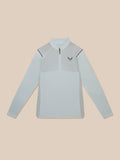 Pinnacle LVS ¼ zip golf top in mid grey with diagonal vent panels and front zipper