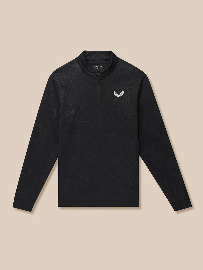 Black Golf Club Classic Quarter Zip top with all-over print and Castore logo on the chest.