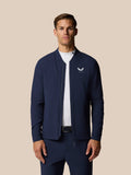 Back view of navy LVS jacket with vertical CASTORE branding along the spine.