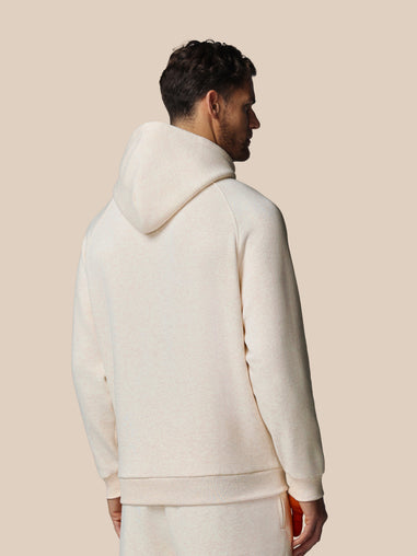 Menâ€™s Adapt Long Sleeve Cotton Fleece Hoodie - Oatmeal Marl