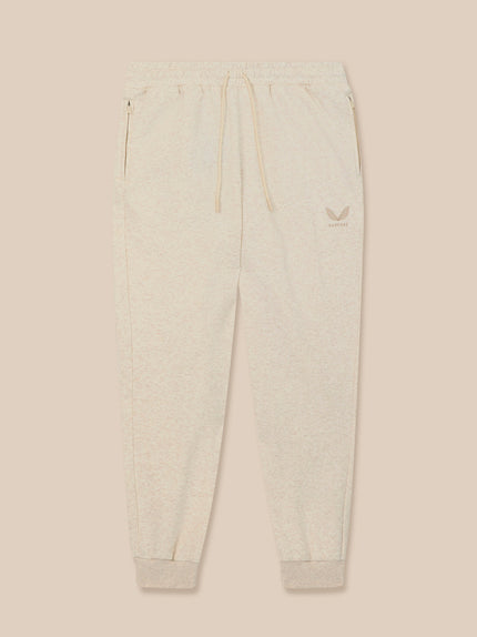 Beige sweatpants on a beige background