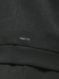 Close-up of black ProTek fabric with water droplets beading on the surface