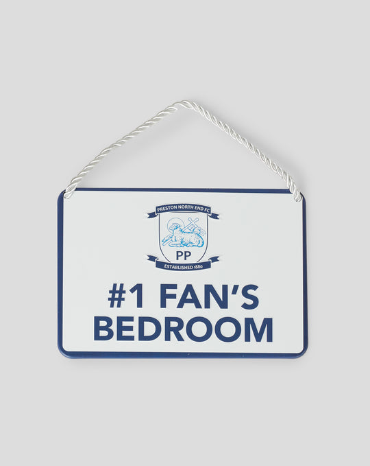 No 1 Fan sign for Preston North End with crest and rope hanger