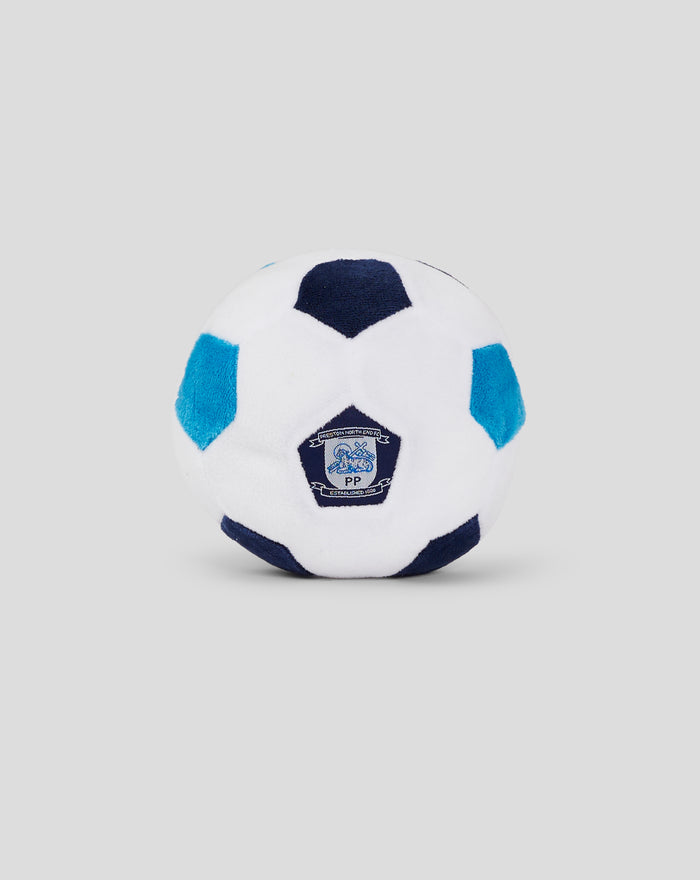 Size 3 plush football ball white with navy and light blue patches and club crest.