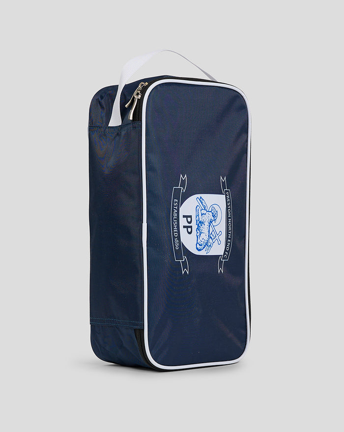 Navy boot bag with white trim featuring the Preston North End crest.