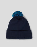 PNE Junior Bobble Hat navy knit beanie with a bright blue pom pom