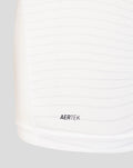 Close up of white PNE junior 2026/27 home shirt fabric with AERTEK texture