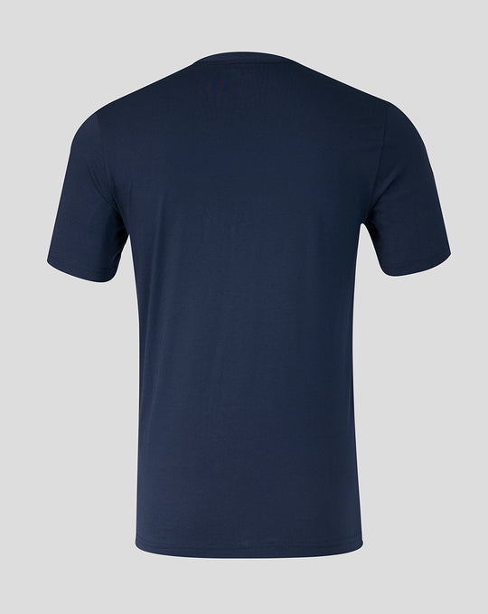 Back view of navy Preston North End travel T shirt with a plain design.