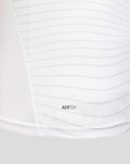 White Preston North End jersey fabric close up showing AERTEK branding and subtle texture lines