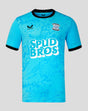 Front view of Preston North End 26/27 away goalkeeper short sleeve shirt in teal with crest and Spud Bros sponsor.