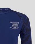 Blue women's training short sleeve tee with club crest on the chest and Castore branding.