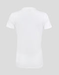 Back view of white women's classic cotton T shirt