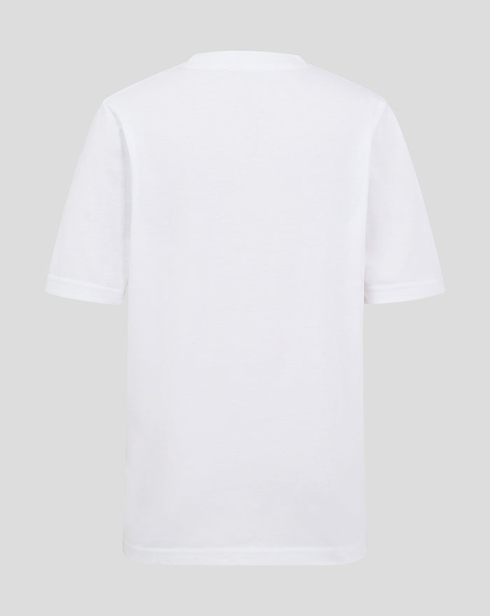 Back view of a white Junior Core Crest T Shirt