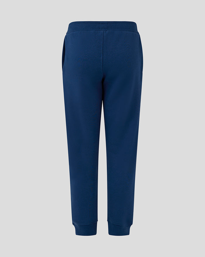 Back view of navy Men's Core Joggers with ribbed waistband and Preston North End crest on left thigh