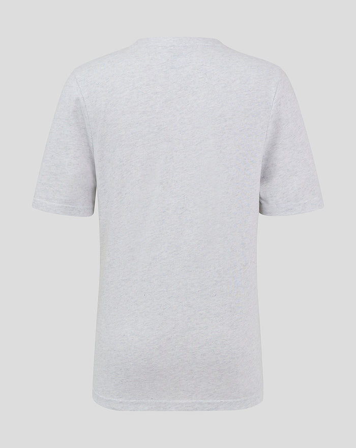 Back view of light grey Preston North End Junior Classic Cotton T Shirt with short sleeves
