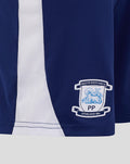 Navy junior home shorts with white side panel and Preston North End crest
