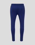 Back view of men's navy training knit pants with an elastic waistband