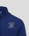 Chest shot of blue training jacket featuring Preston North End FC crest and Castore branding.