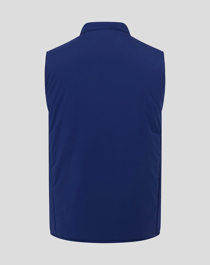 Back view of navy blue Castore training gilet.