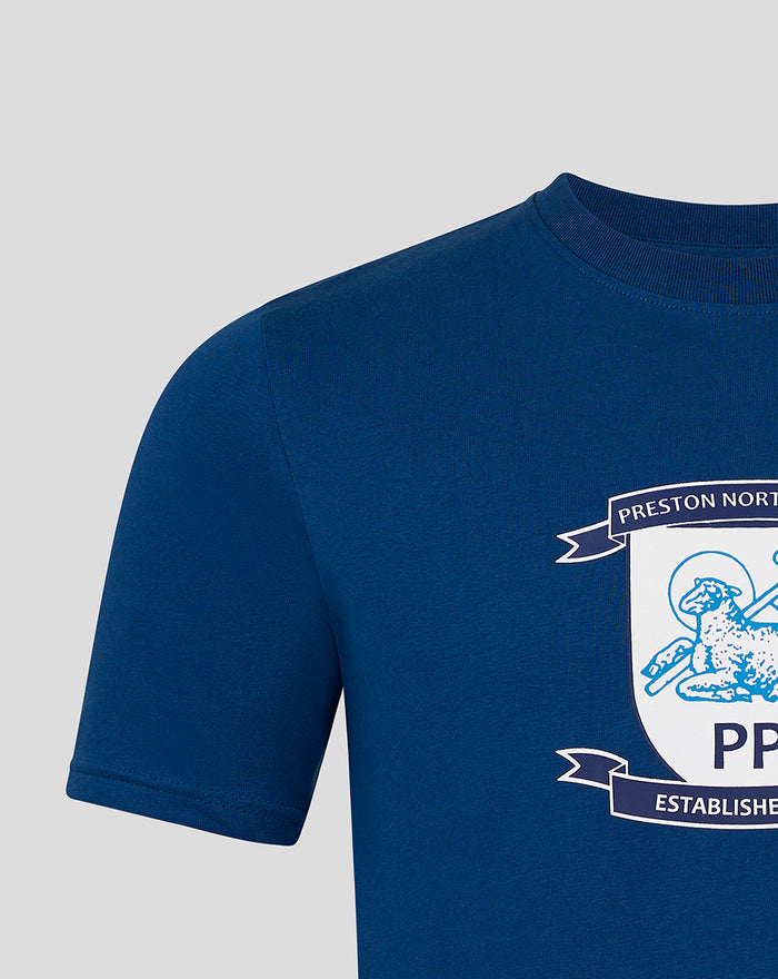 Navy crest T-shirt with Preston North End club crest on the chest