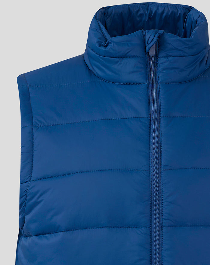 Navy padded men's core gilet with stand collar and front zipper