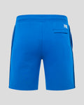 Back view of blue men's classic shorts with an elastic waistband and PNE branding on the right hip