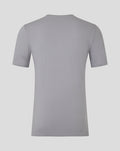 Back view of light gray junior table football tee with a plain smooth back