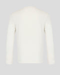 Back view of a plain white unisex long sleeve shirt