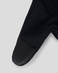 Close-up of a black glove with hexagonal grip texture on the palm