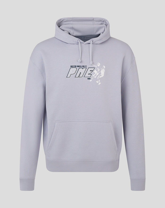 Light blue hoodie with PNE graphic on the chest and a drawstring hood and front pocket.