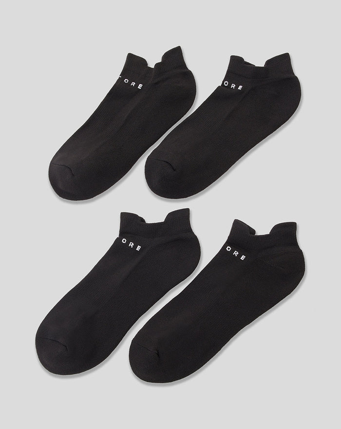 Onyx Protek ankle socks with white logo laid flat